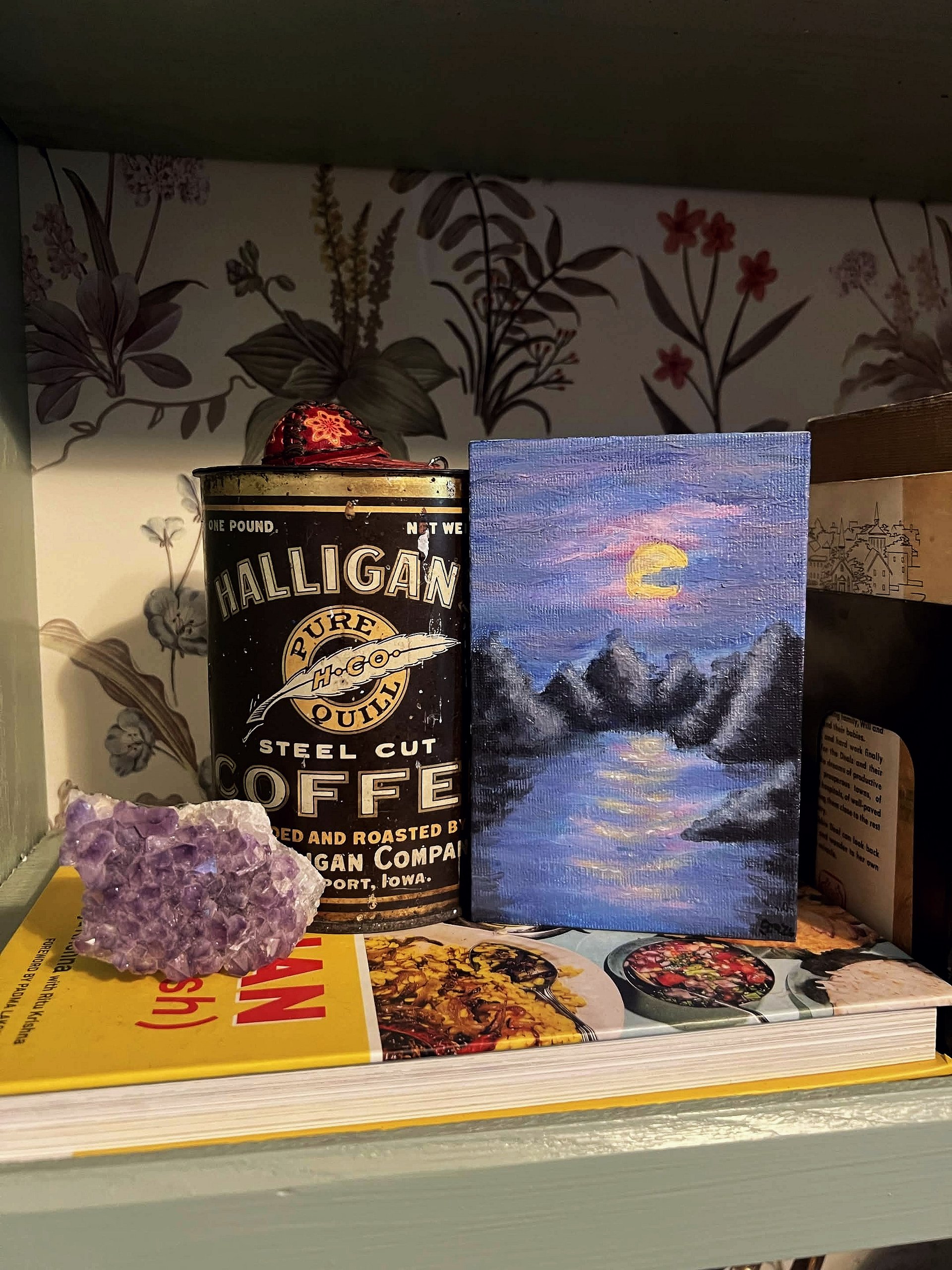 Romantic Moonlit Lake Painting product image (1)