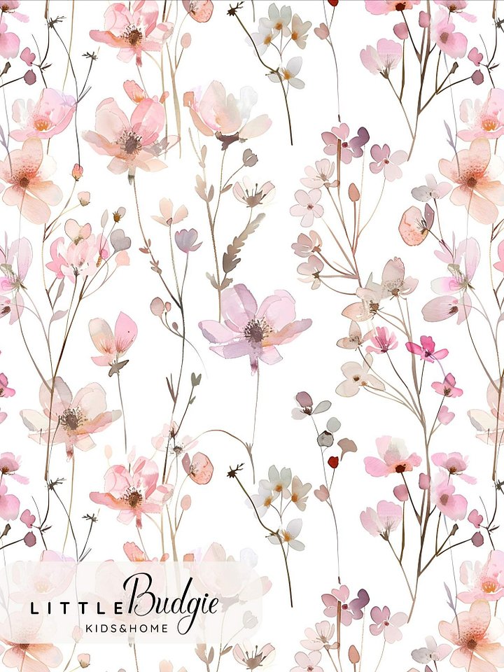 Pink Watercolor Wildflower Seamless Pattern product image (1)