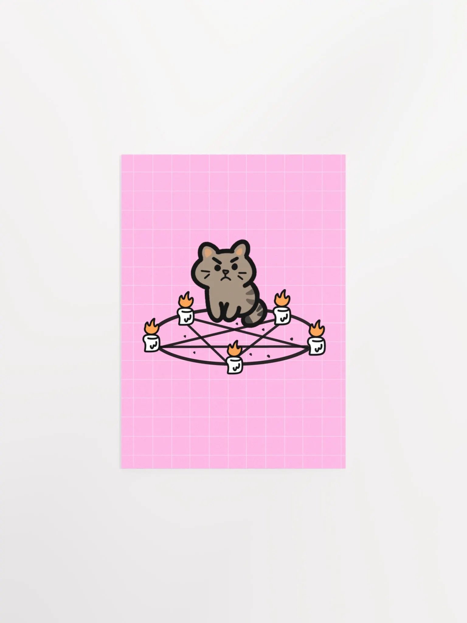 Cranky Brown Cat Pink Print product image (3)