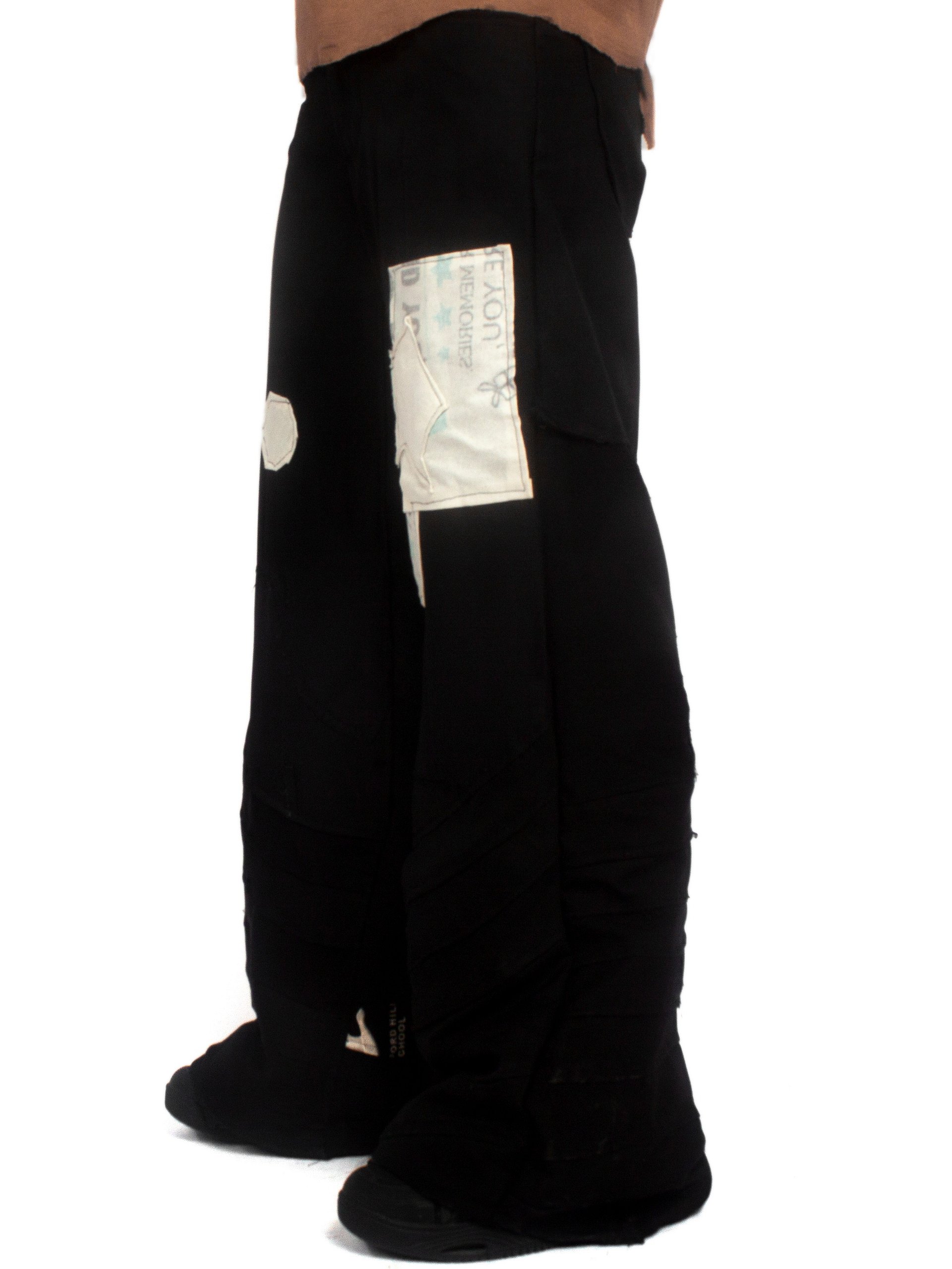 SPIRAL PATCHWORK TROUSERS - BLACK - 32 product image (2)
