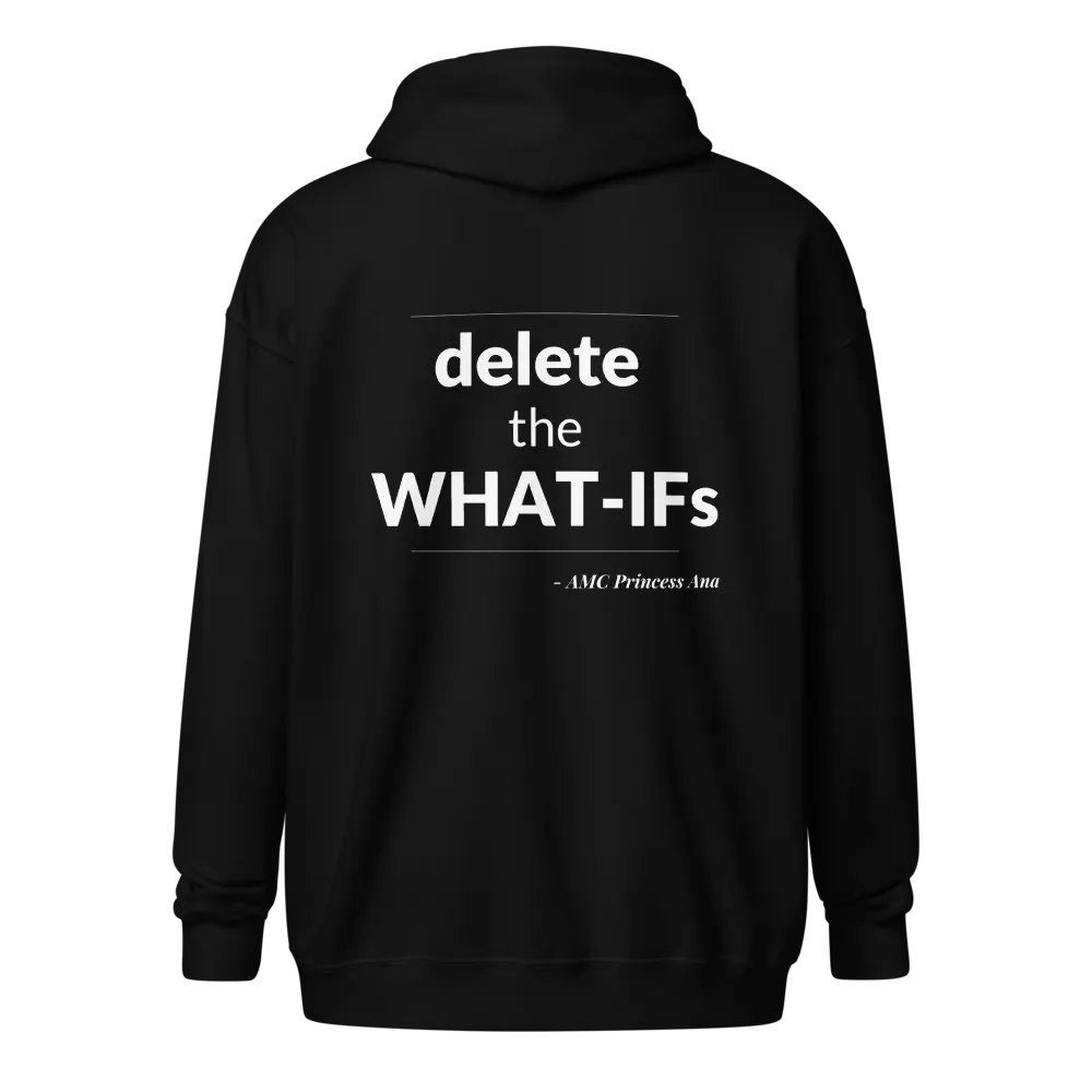 Delete the What-Ifs ZIP Hoodie - White text product image (1)