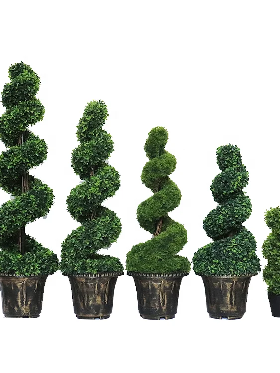 New ProductDOUBLE TREE | Artificial Spiral Tree | 90cm Spiral Topiary Bonsai Plant Tree product image (2)