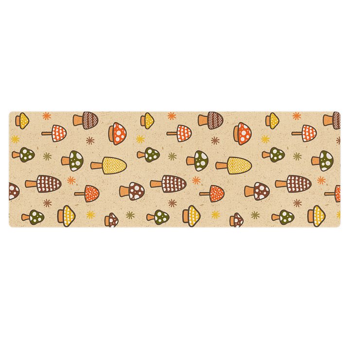 1970s Retro Mushrooms Yoga Mat product image (1)