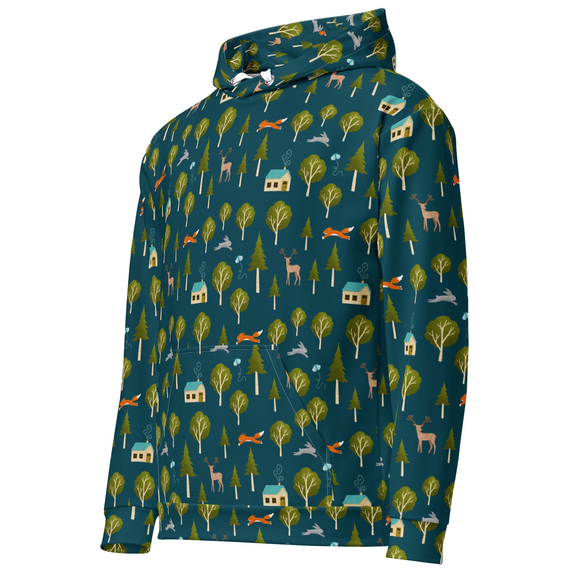 Cozy Cabin and Forest Animals Recycled Unisex Hoodie product image (2)