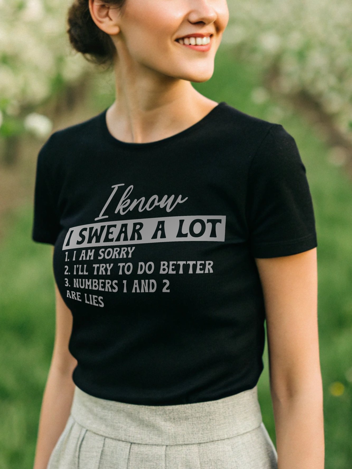I Know I Swear A Lot Women's Black T-Shirt product image (1)