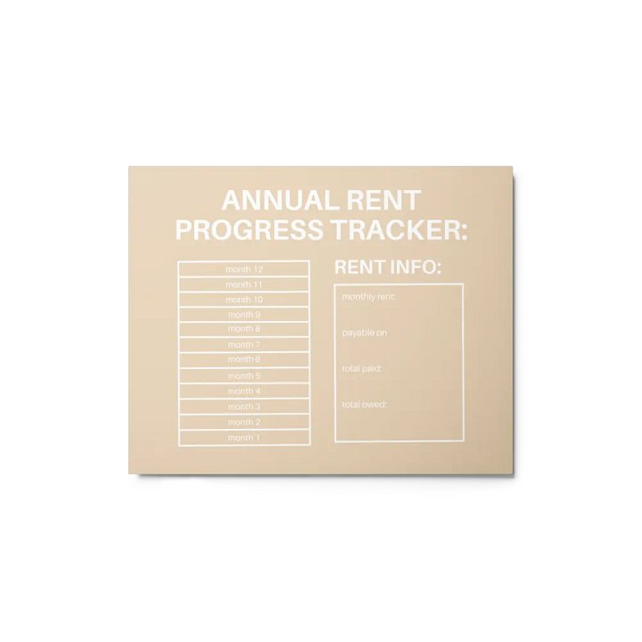 ANNUAL RENT TRACKER (white design 7) product image (1)
