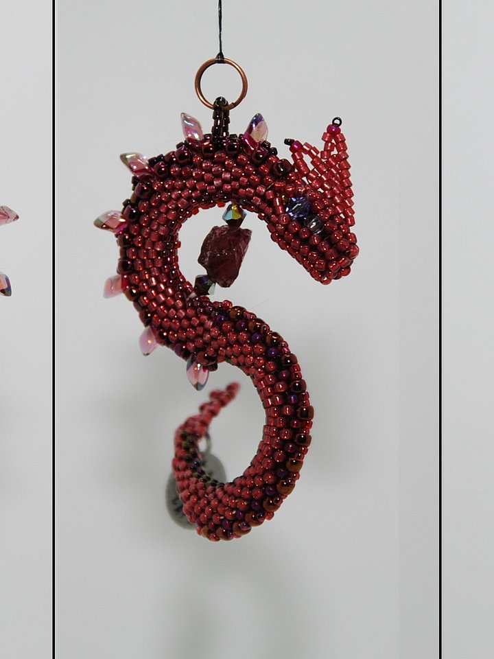 Zodiac Birthstone SDragon 3D Beadwork Ornament Ready to Ship product image (1)