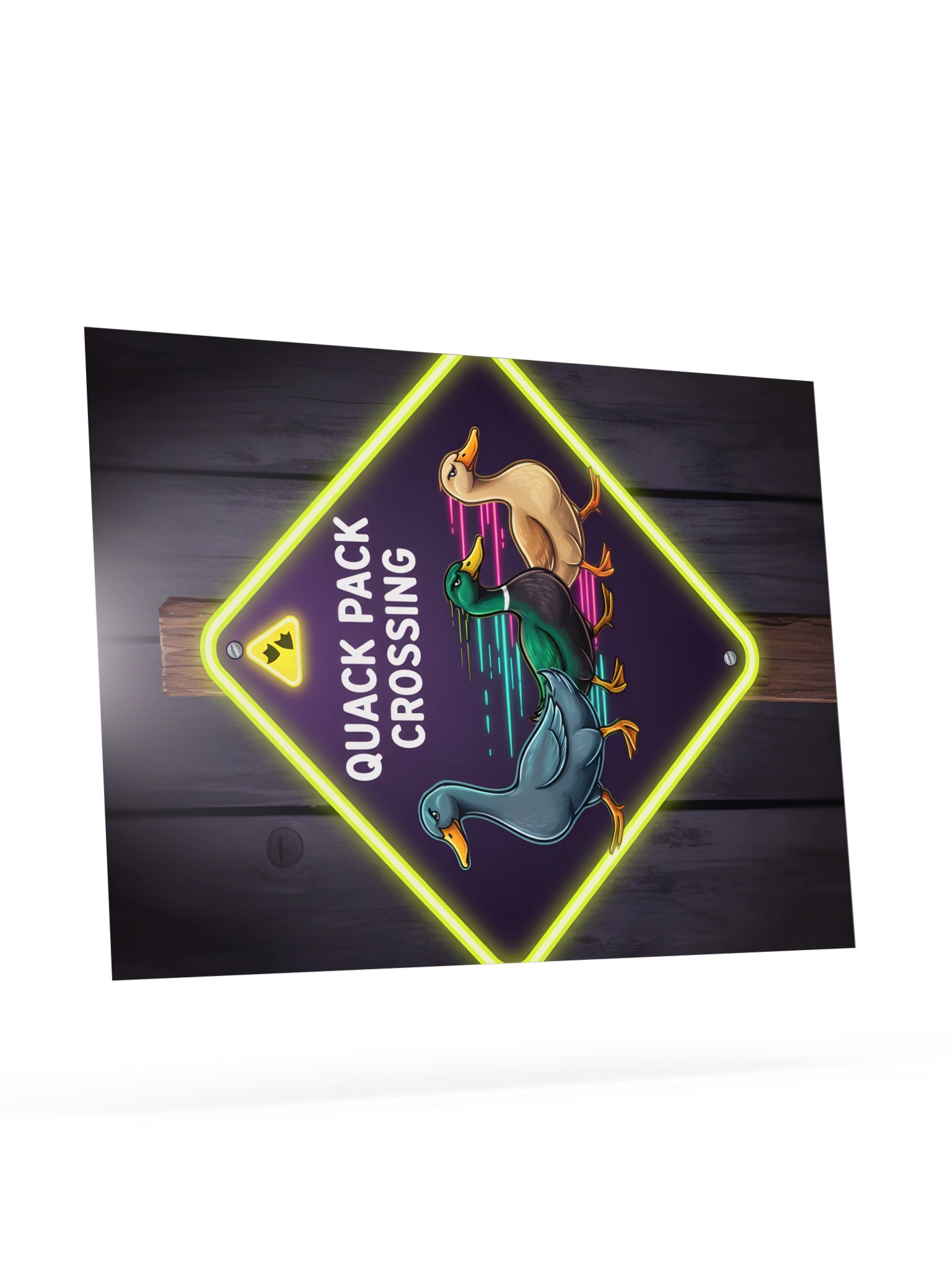 Quack Pack Crossing Neon-Look Sign Art Poster product image (34)