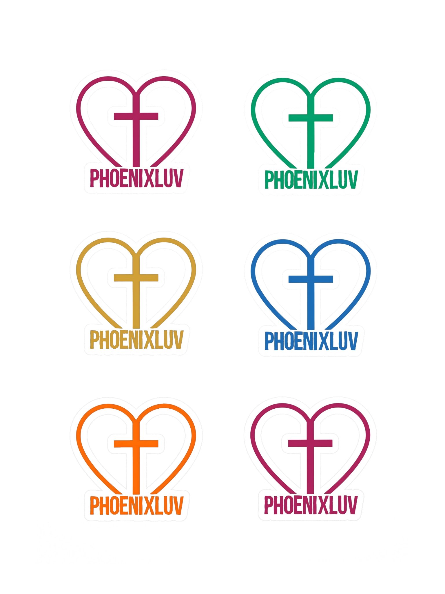 PhoenixLuv — Heart & Shield Logo Sticker Sheet product image (3)