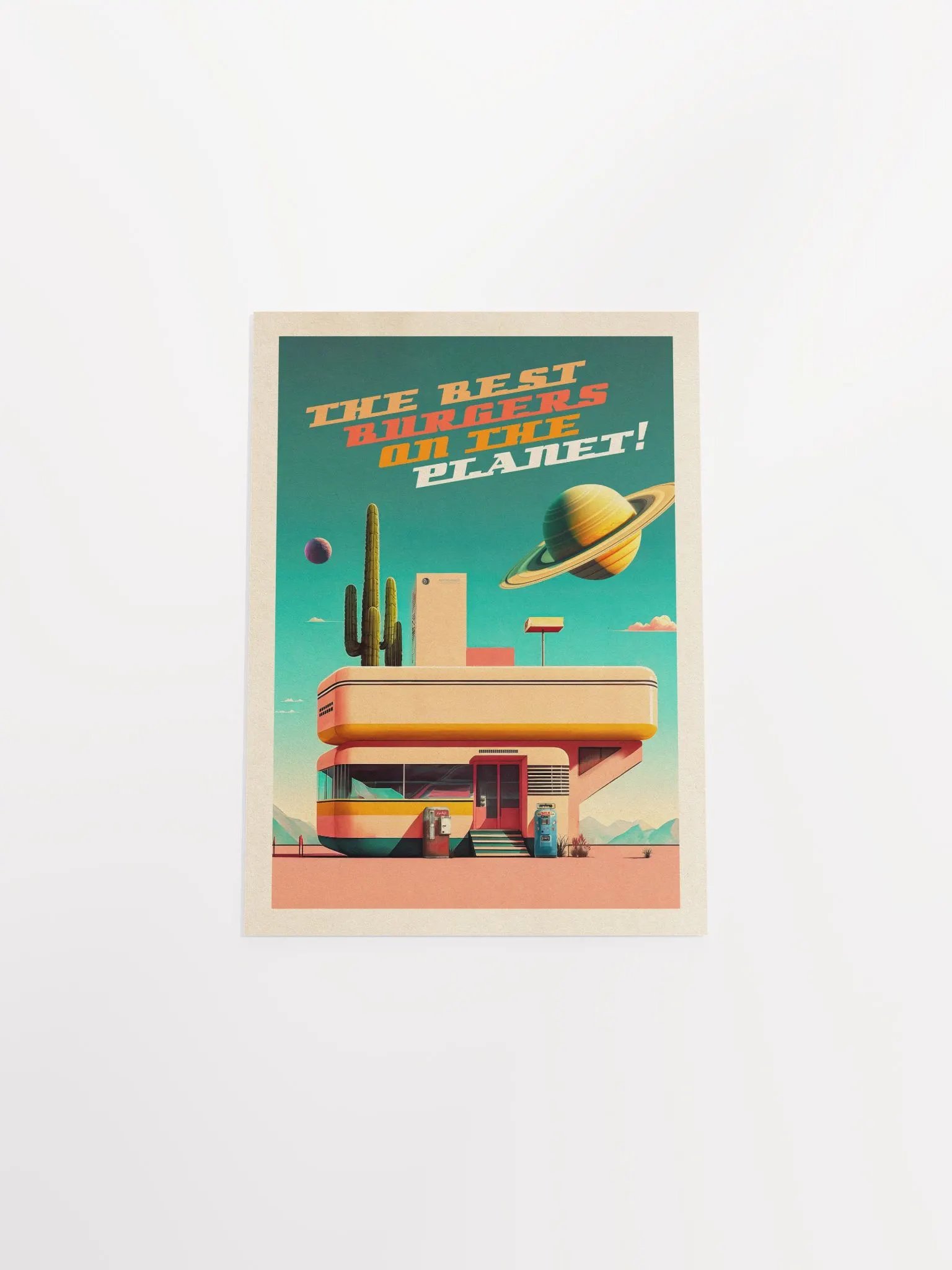 The Best Burgers on the Planet! — Vintage space poster, retro space art, propaganda poster, retrofuturism art, retro sci-fi print product image (6)