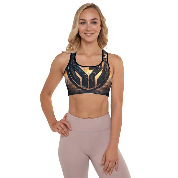 Mystic Cityscape Emblem Padded Sports Bra product image (1)