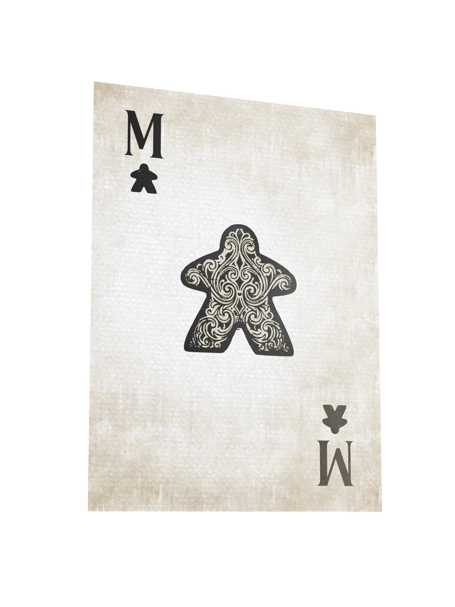 Vintage Meeple Black Ace Playing Card Board Game Room Poster - UNFRAMED product image (3)