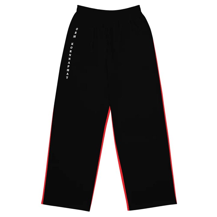 Orm Kornnaphat Unisex Wide-Leg Pants (Black & Red) product image (1)
