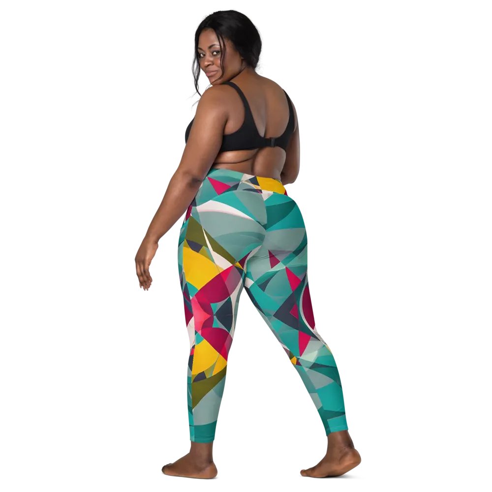 Abstract Lithographic Pattern Design Leggings with pockets - V9 product image (2)