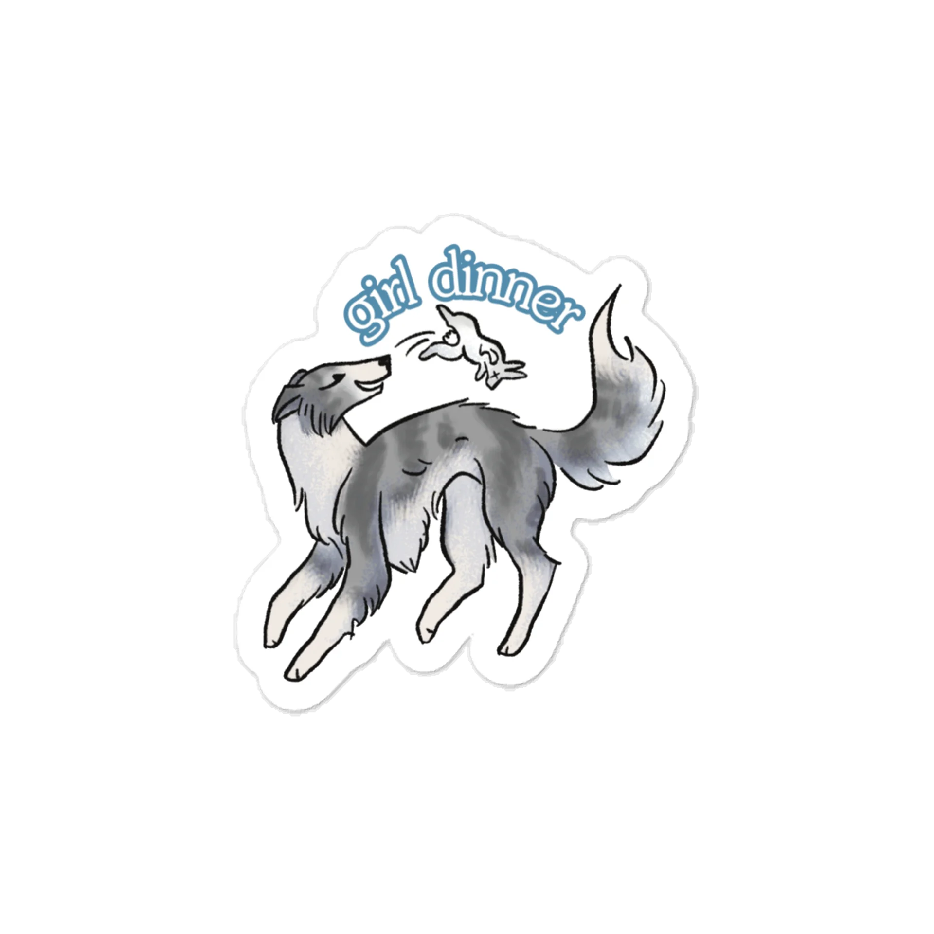 Girl Dinner Sticker - Irish Marked Silver Brindle product image (1)