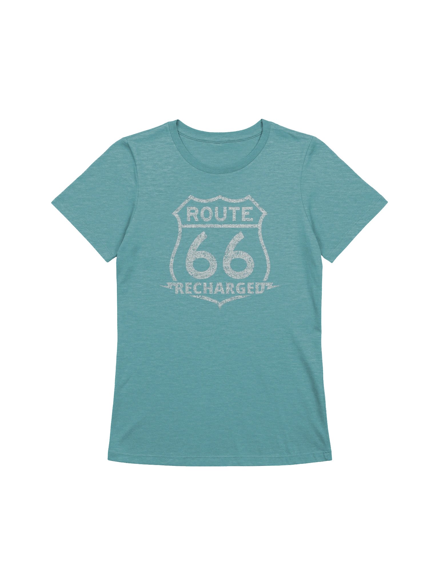 Route 66 Recharged - White Faded Shield Outline (Womens) product image (6)