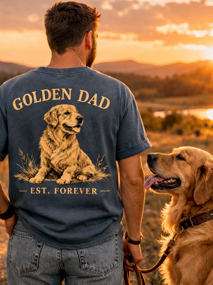 Golden Dad Vintage T-Shirt – Comfort Colors 1717 Golden Retriever Dad Gift product image (1)