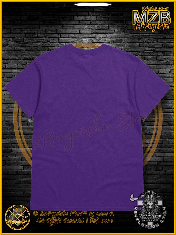 T-Shirt - MzBugeisha™ "Yeshua Jesus Christ King of kings " [V2/purple] Faith Based T-Shirt By Anna H. product image (2)
