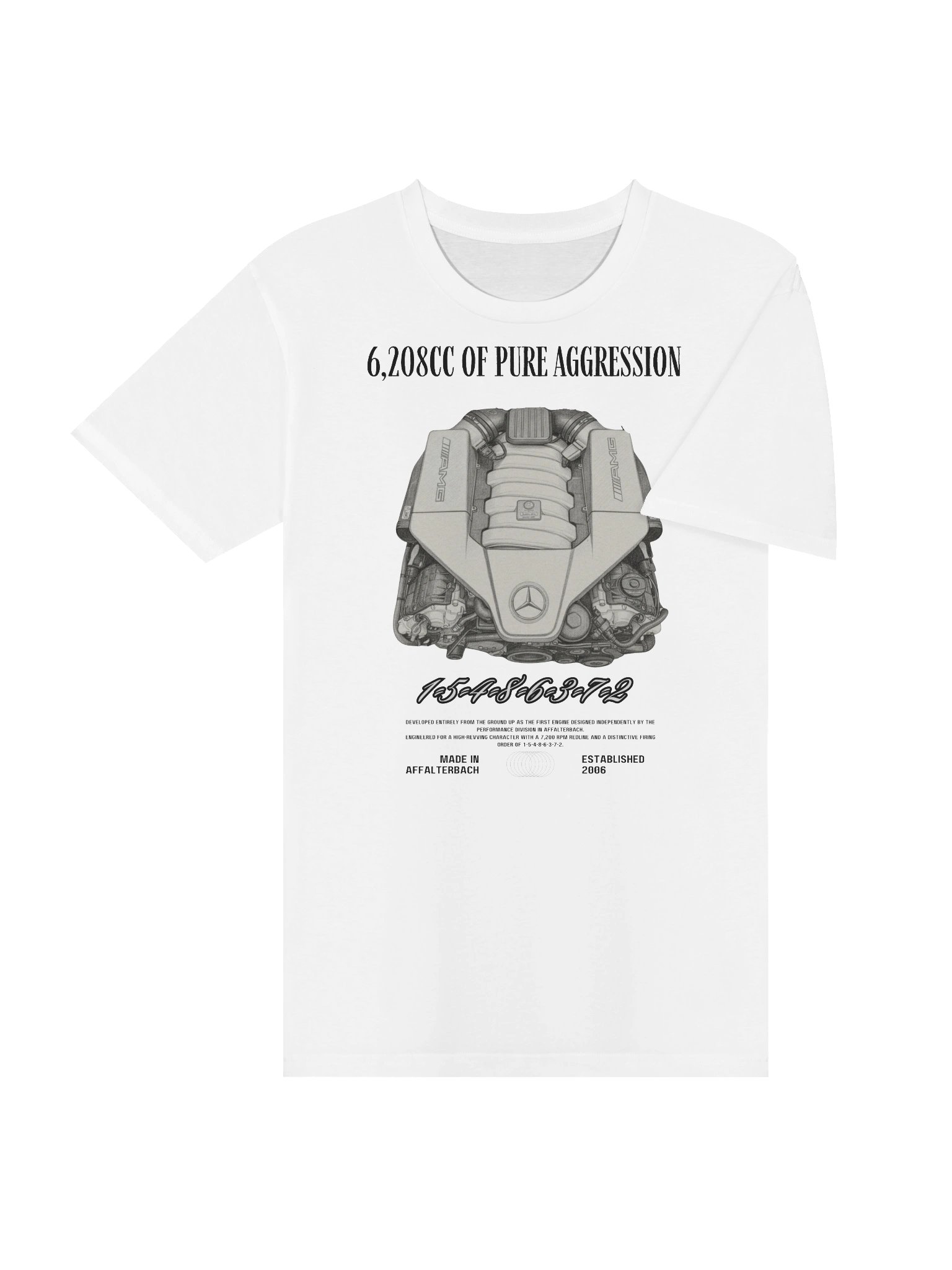 The 6.2L Symphony Tee: White Front Print product image (4)