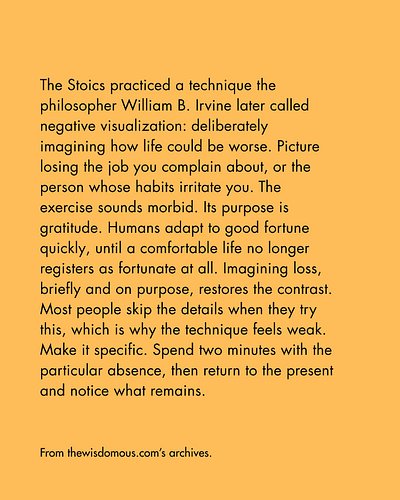 On negative visualization.