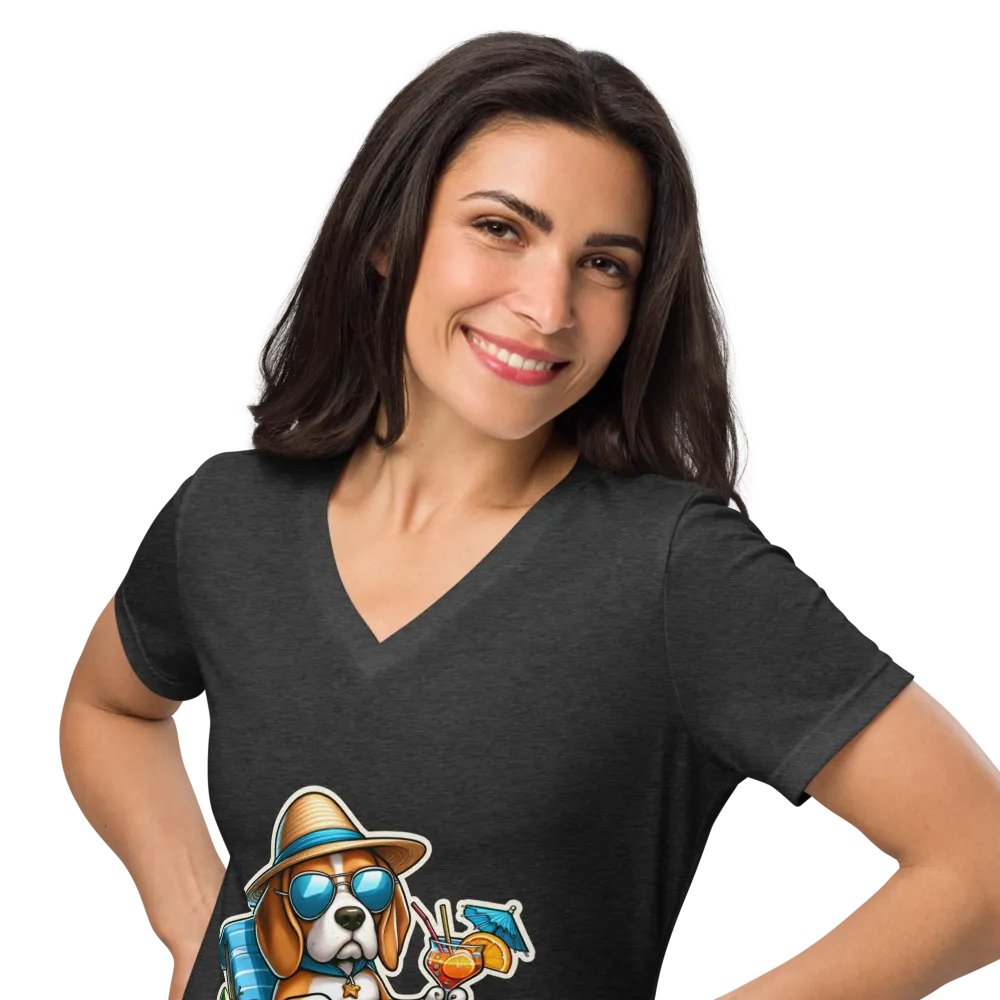 Work Hard - Beagle Beach - V-Neck product image (36)