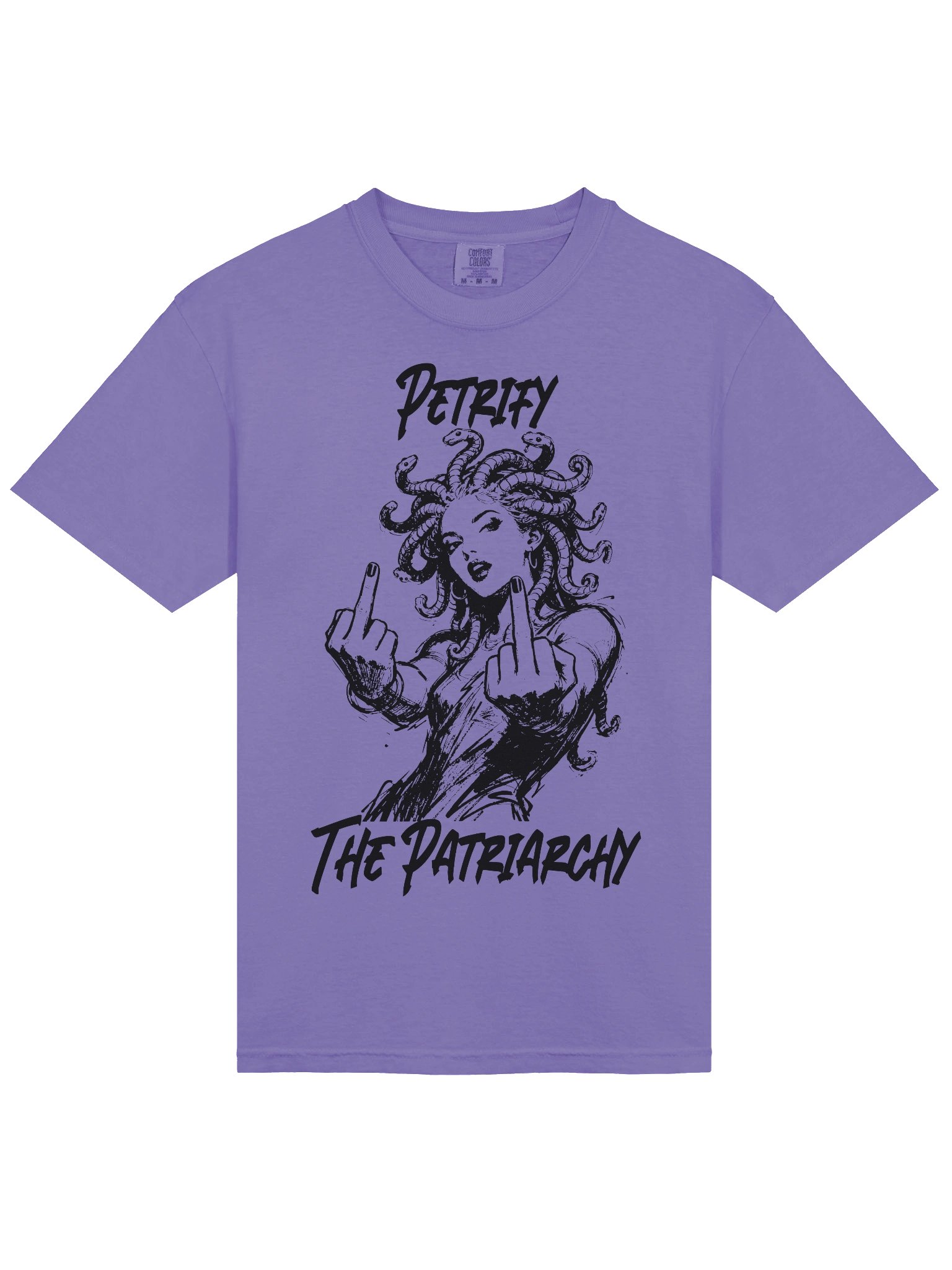 Petrify The Patriarchy Middle Finger Medusa T-Shirt product image (4)