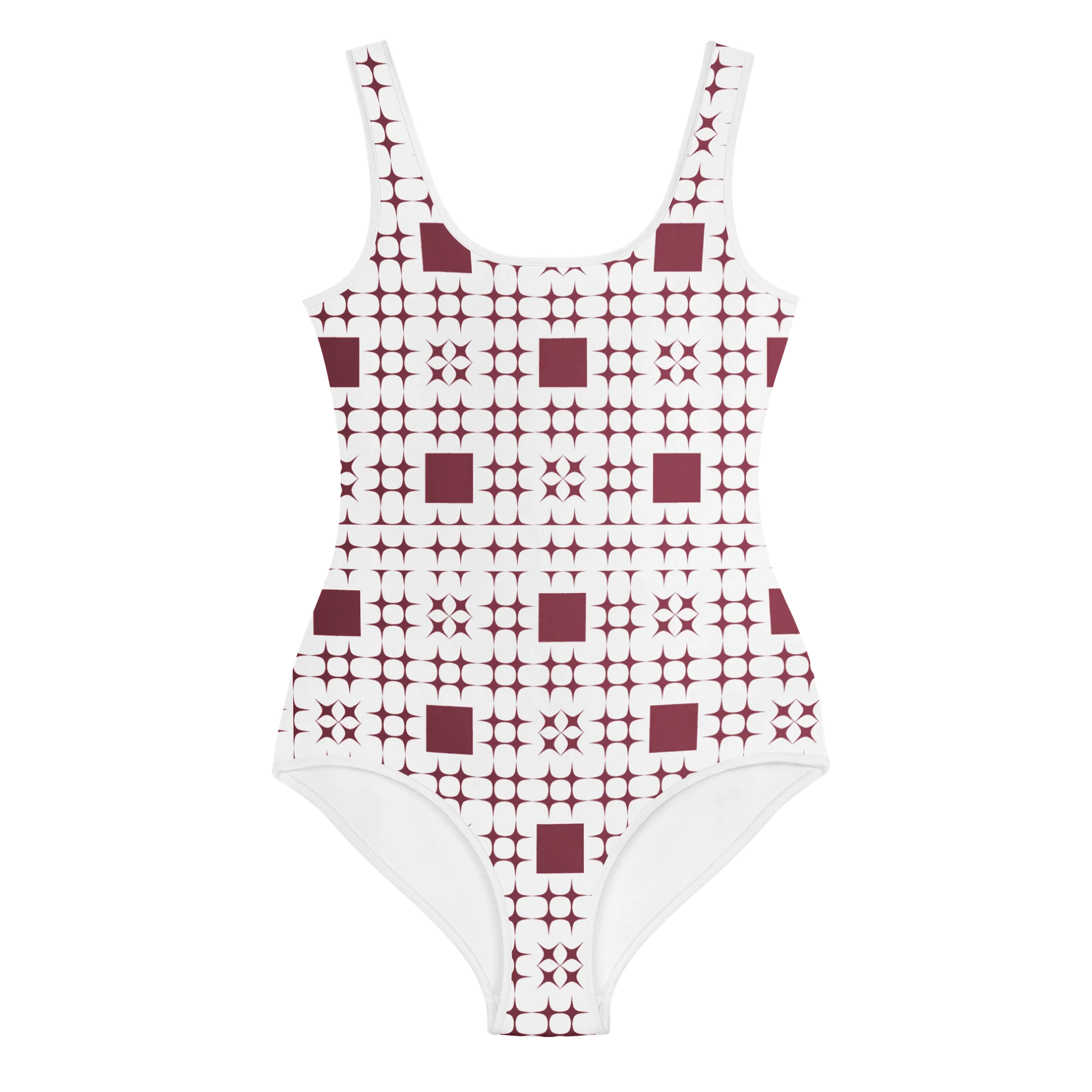 Abstract Red Pixel All-Over Youth Swimsuit product image (4)
