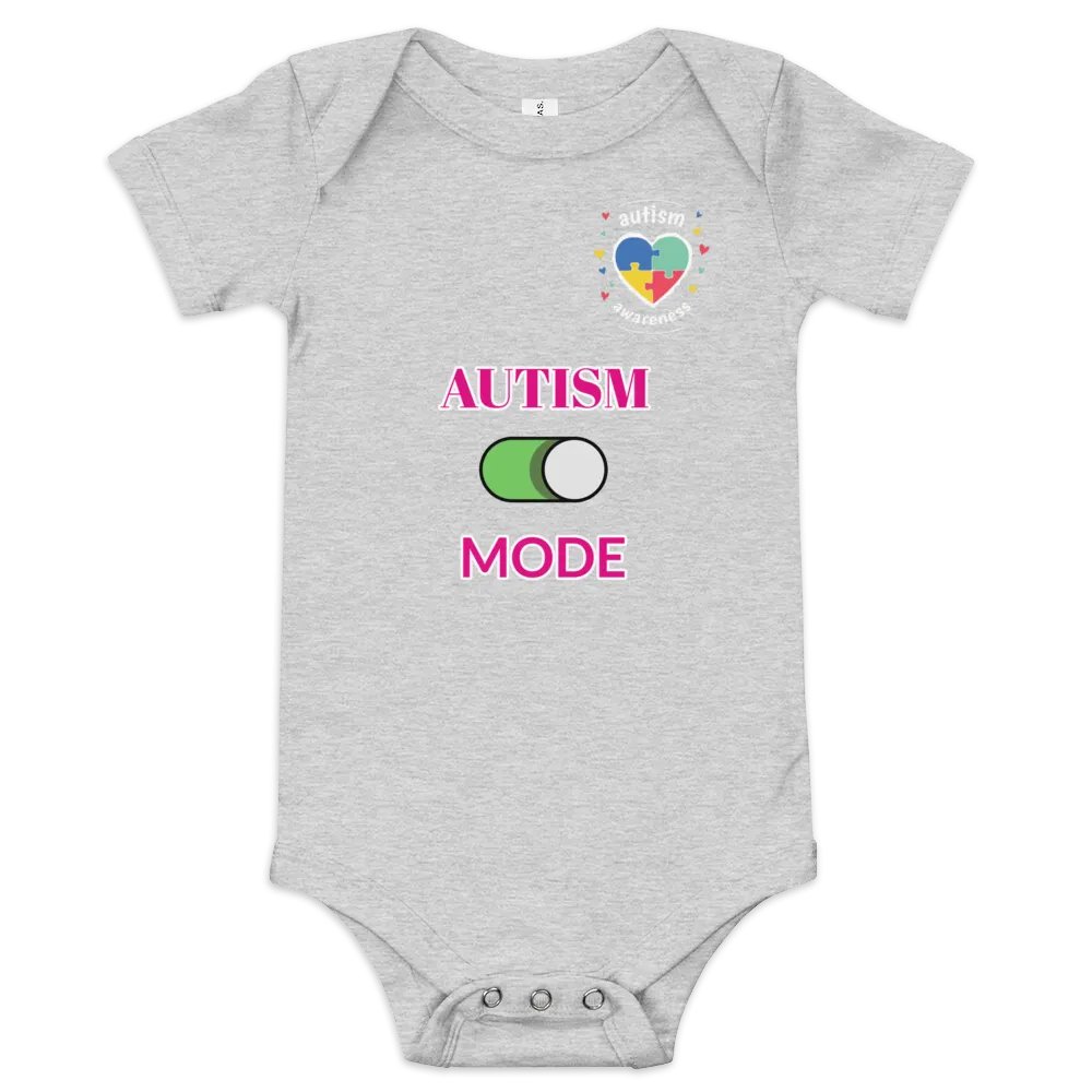 Autism Mode Puzzle Heart Baby Onesie product image (3)