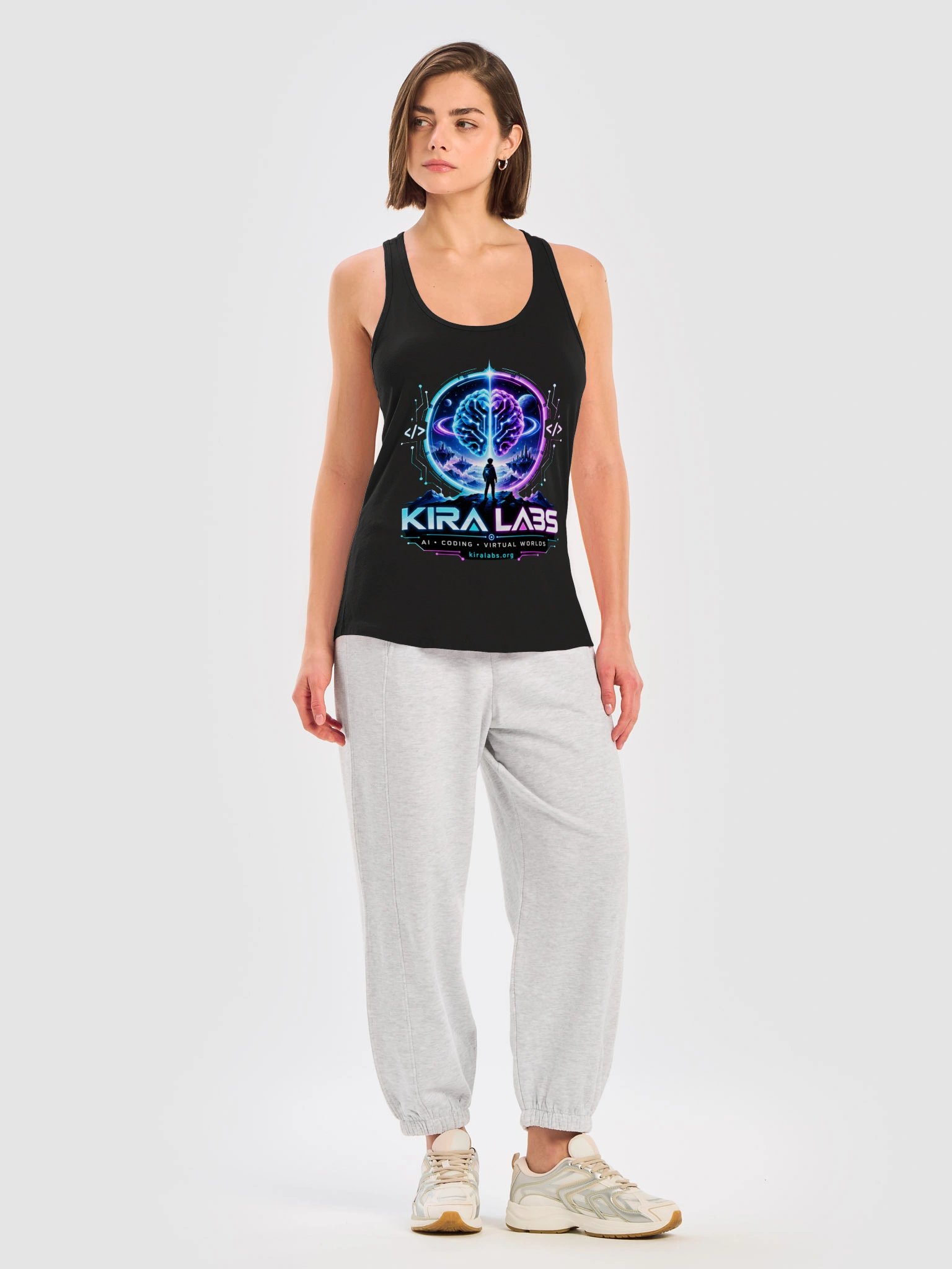 Kira Labs AI Coding Virtual Worlds Racerback Tank product image (5)