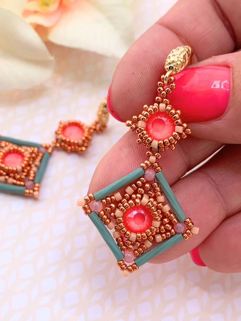 Beading Pattern - Tropical Tide Crystal Earrings product image (2)