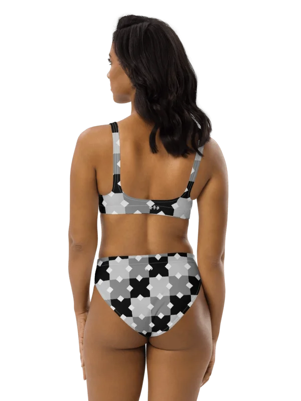 His House Womens High Waisted Bikini Set - Monochrome Mosaic product image (2)