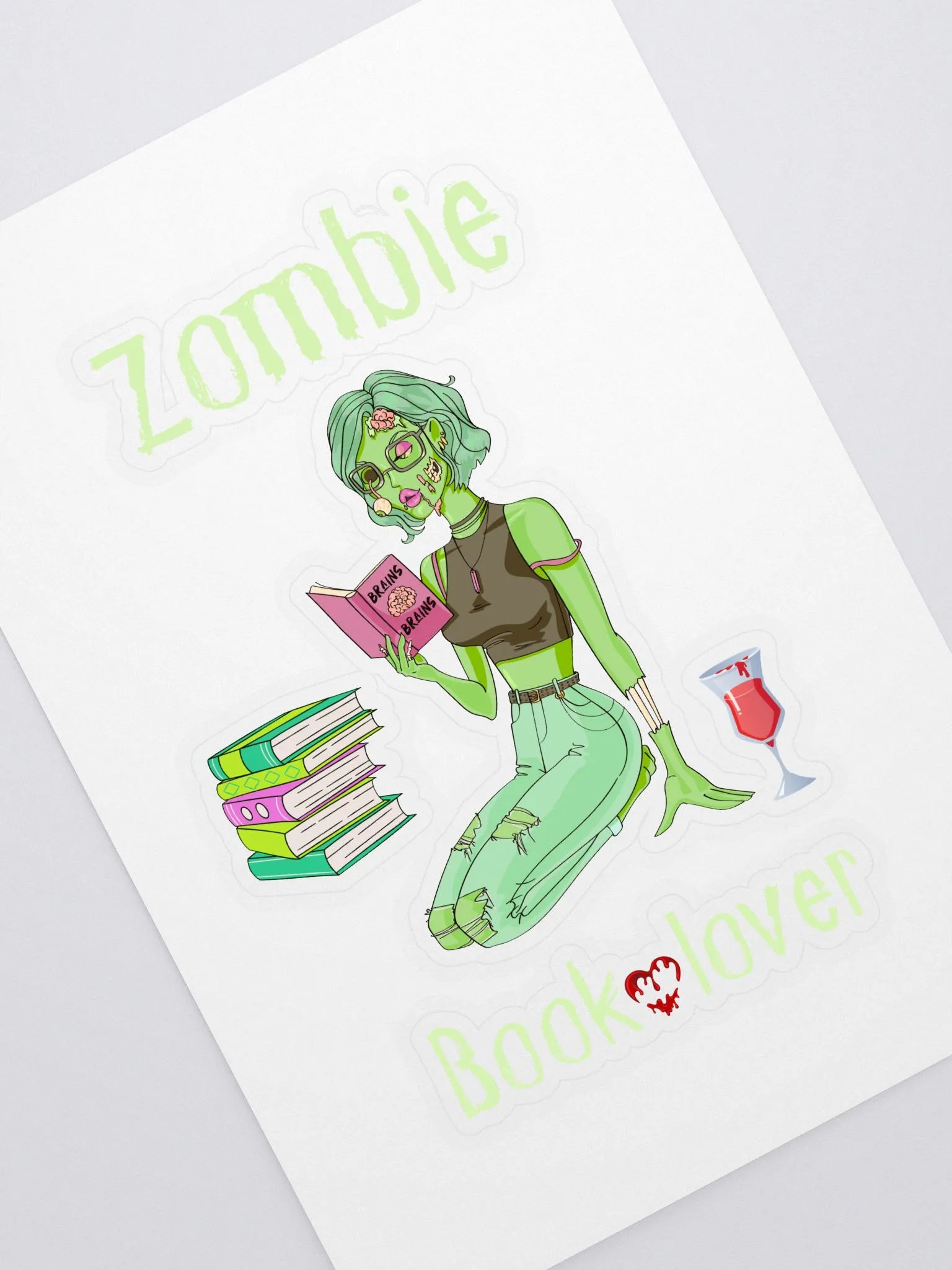 Zombie Book Lover Sticker product image (1)