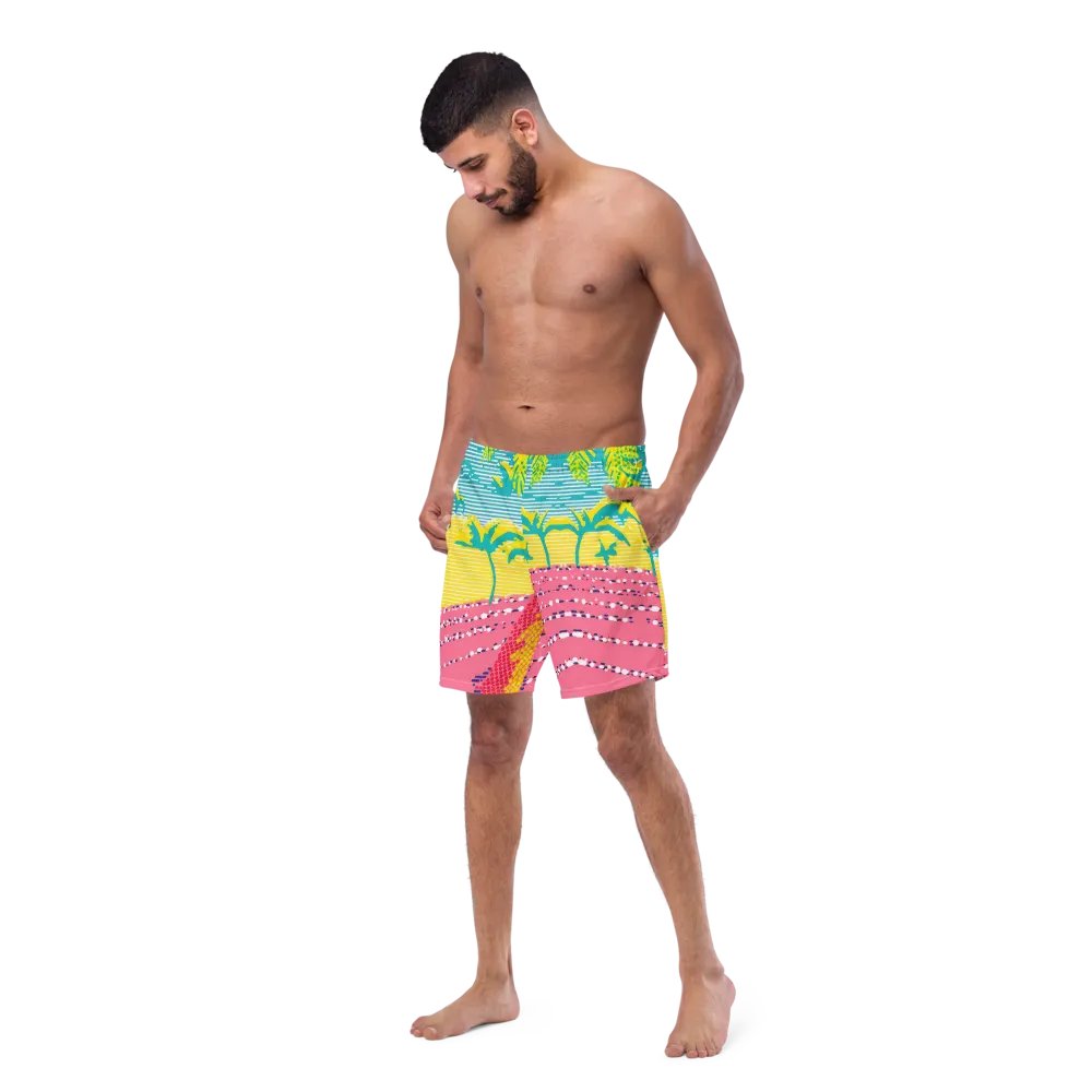 Neon Tropical Paradise All-Over Swim Trunks product image (1)