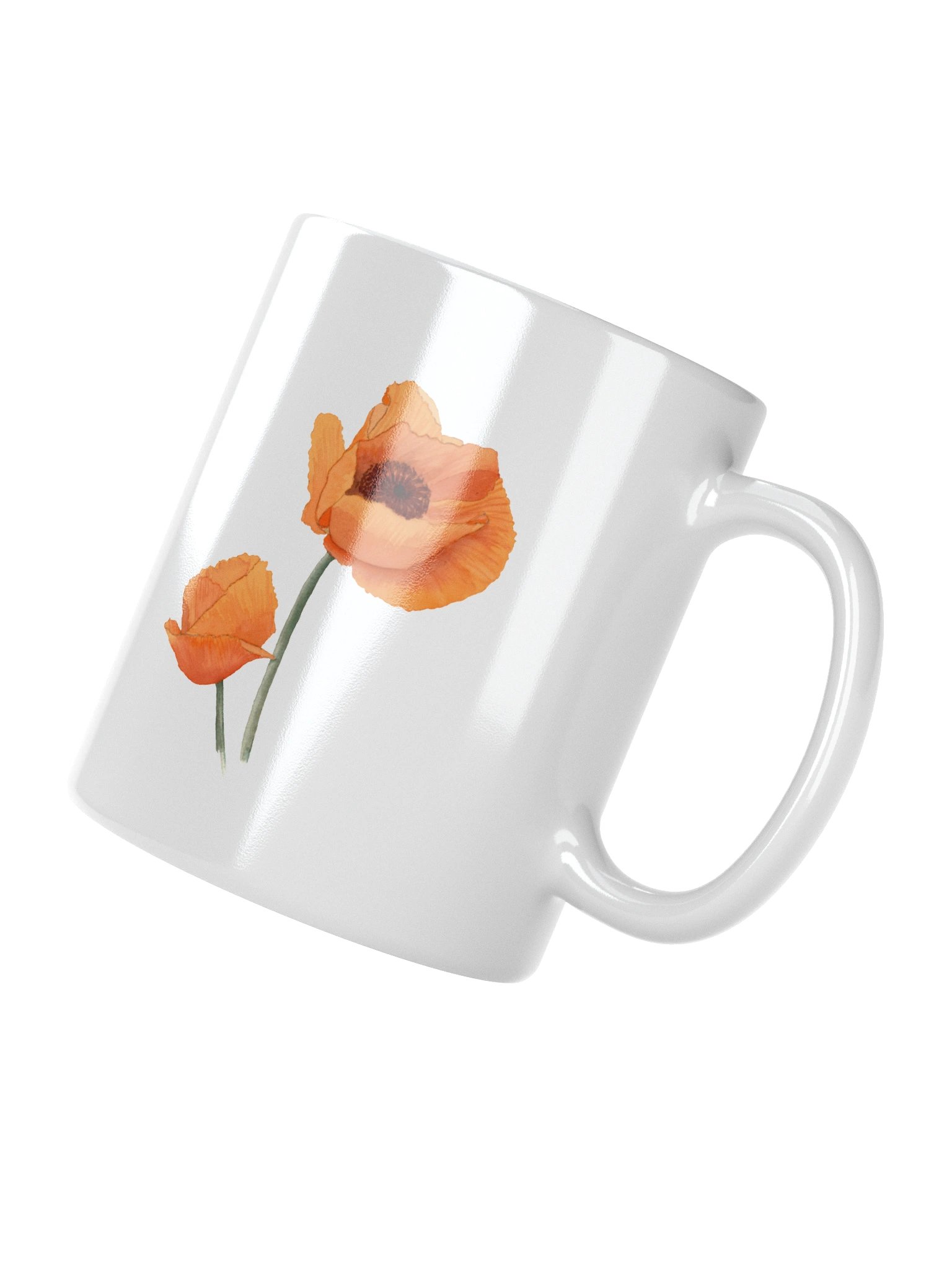 Orange Poppies White Glossy Mug product image (2)