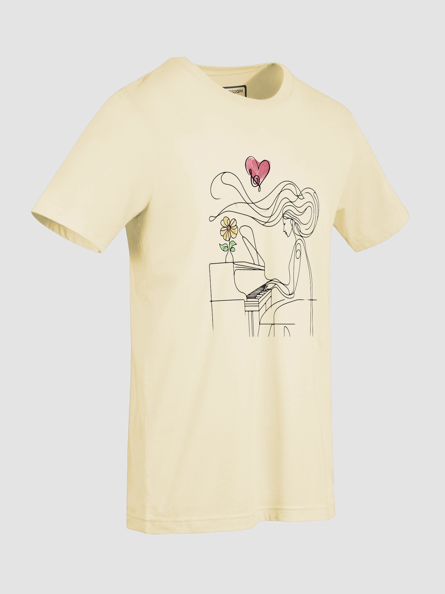Piano Player Young Woman with Heart T-Shirt product image (9)