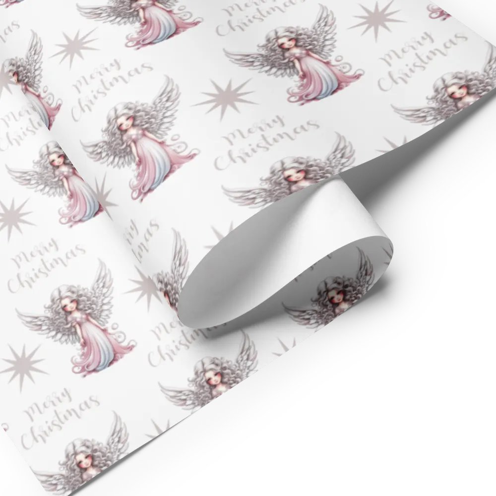 Merry Christmas Angel Gift Wrapping Paper 3 Sheet Set #1 product image (8)