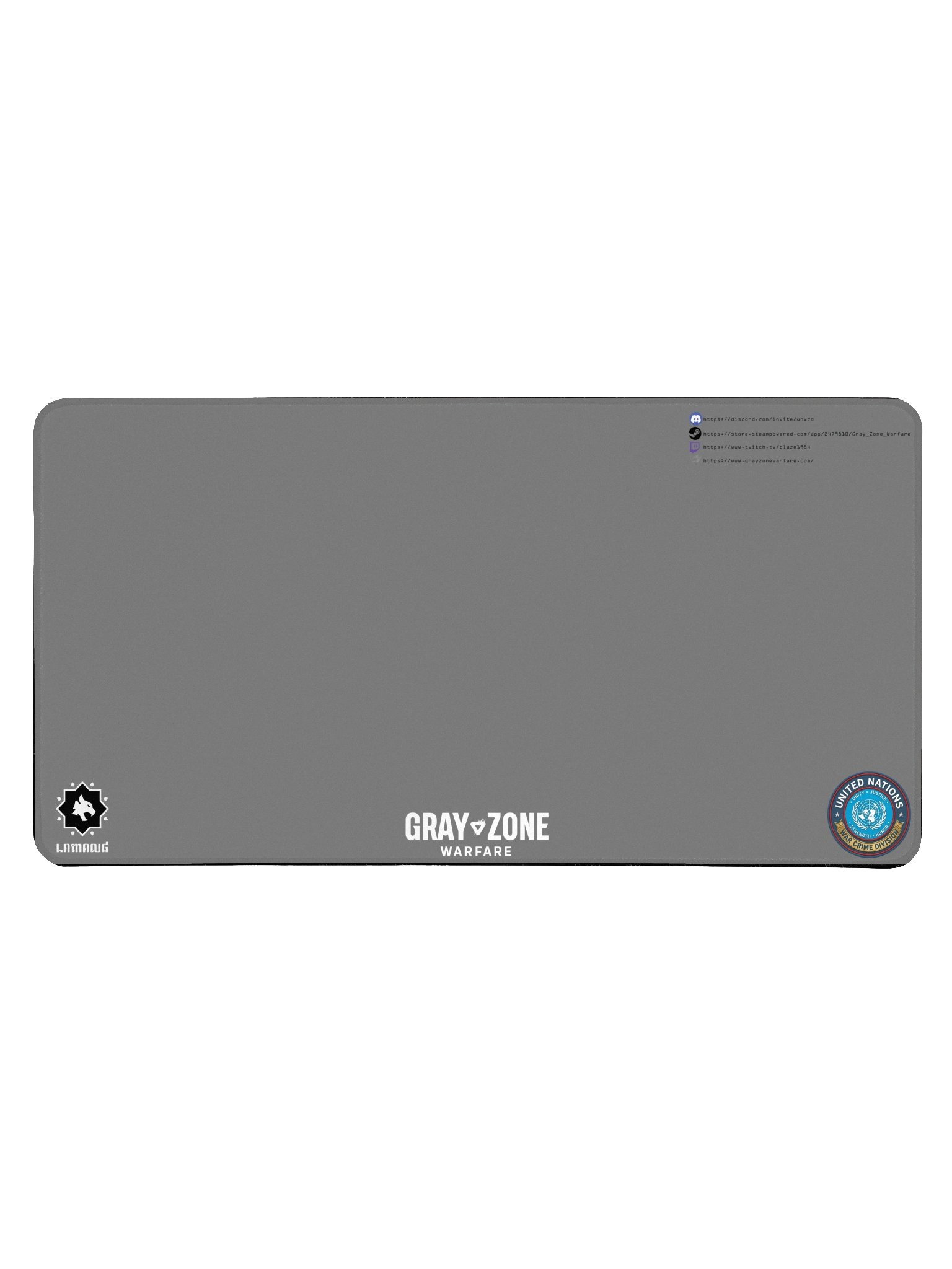 UNWCD/LRI Gray Desk Mat - White GZW product image (1)