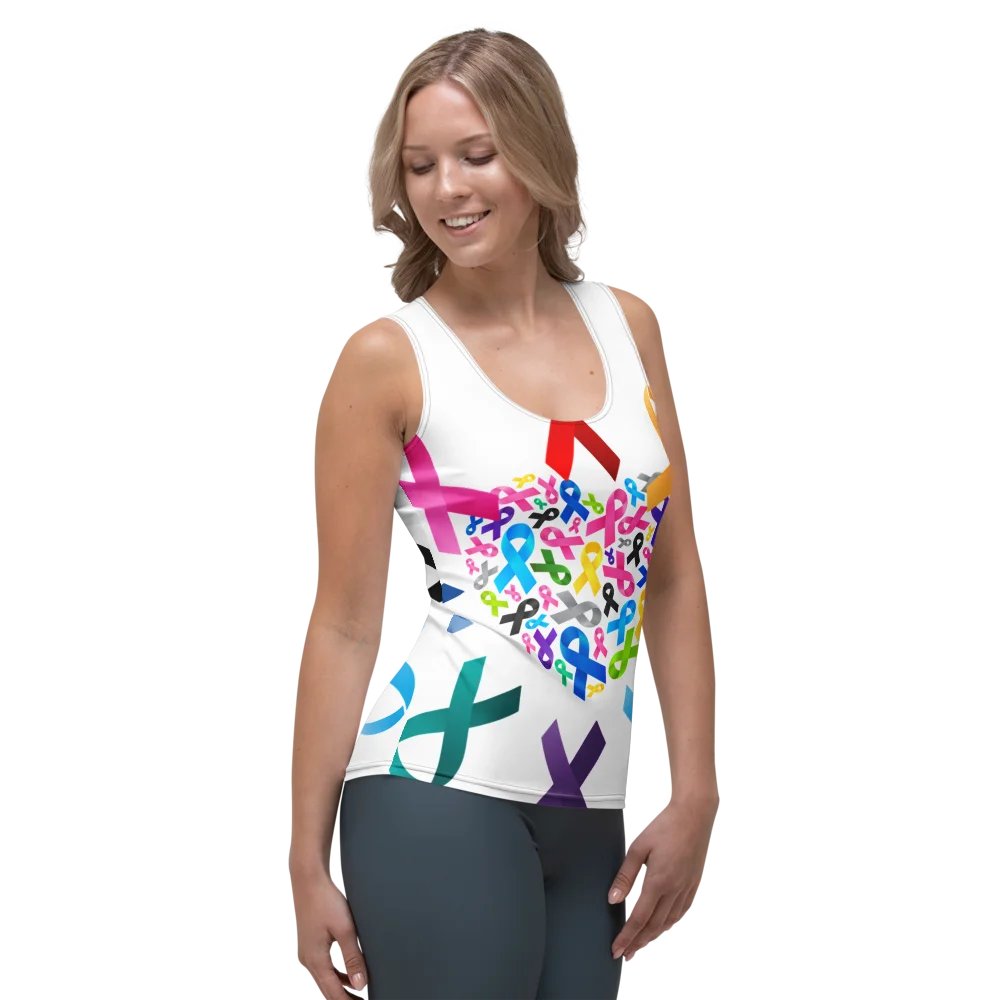 Cancer Awareness Ribbon Circle All-Over Print Women's Tank Top product image (4)