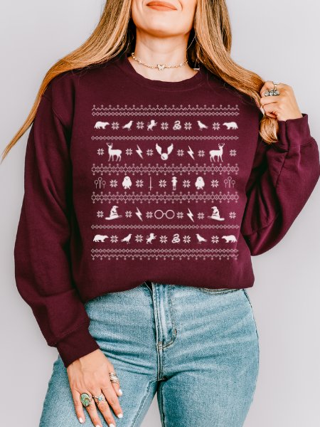 Magical School Ugly Christmas Sweater Cozy Minimalist Sweatshirt product image (8)