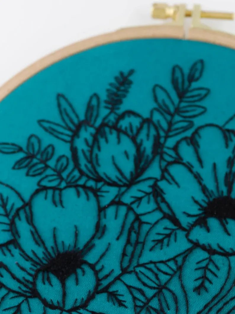 PDF hand embroidery pattern - Floral Bouquet, flower embroidery tutorial, digital stitch guide product image (4)