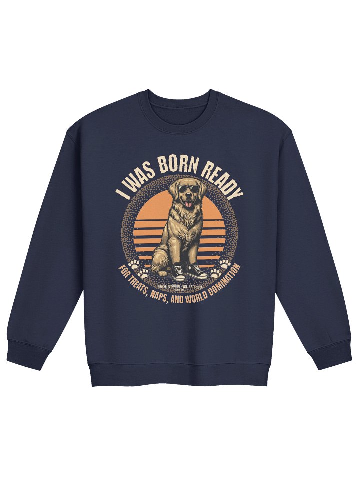 Cool Goldie Dog Retro Vibes Midweight PAWSETIQ Crewneck by EQALL® Originals_Orange / Brown product image (13)