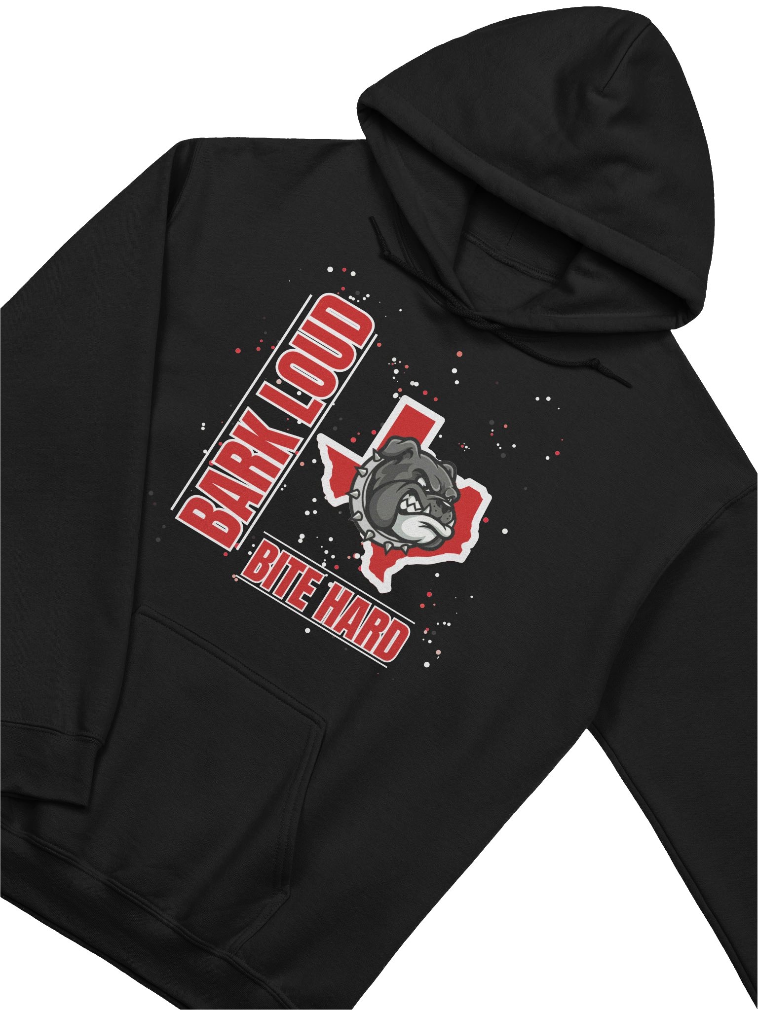 Bark Loud Spirit Hoodie - White on Red product image (24)