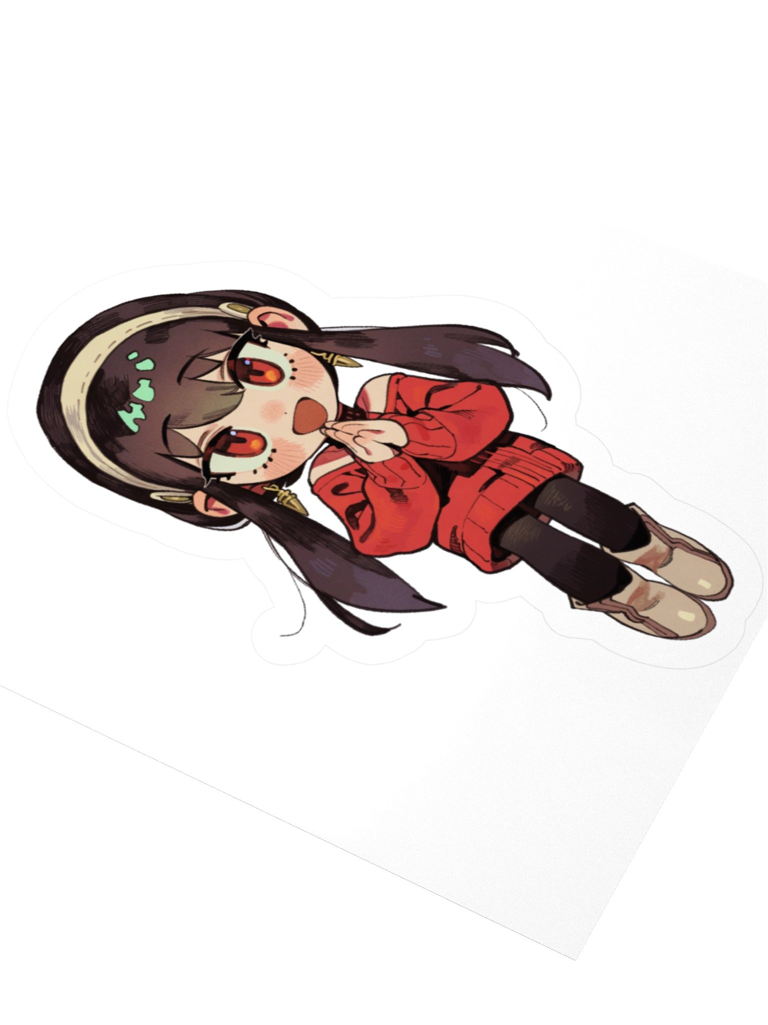 Red Sweater Girl Chibi Sticker product image (3)