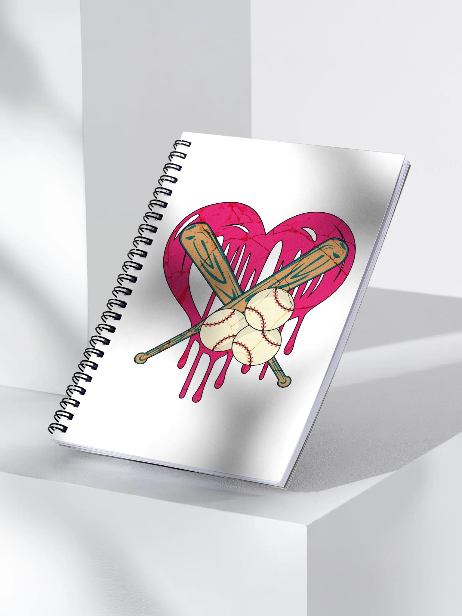 Heart Baseball Spiral Notebook product image (3)