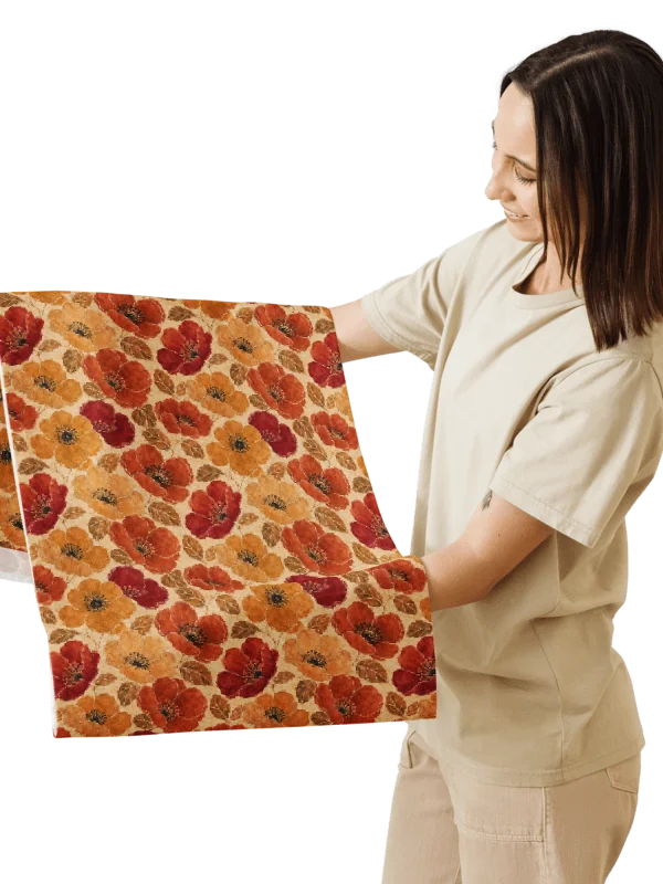 Red and Gold Poppies - Table Runner product image (3)