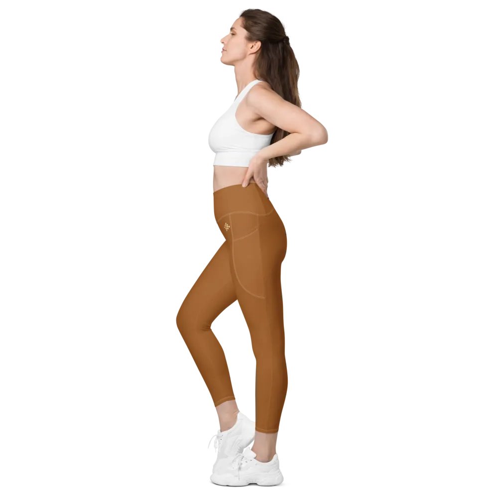 Brown Gold Leggings with Pockets product image (10)