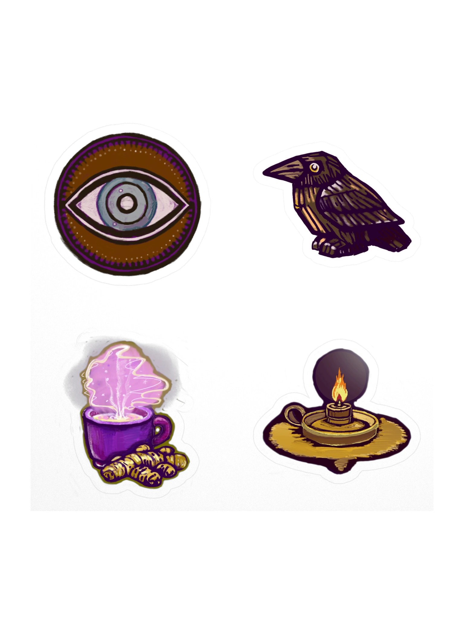 The Four, Witchy Sticker Sheet (4 kiss-cut vinyl stickers) product image (1)