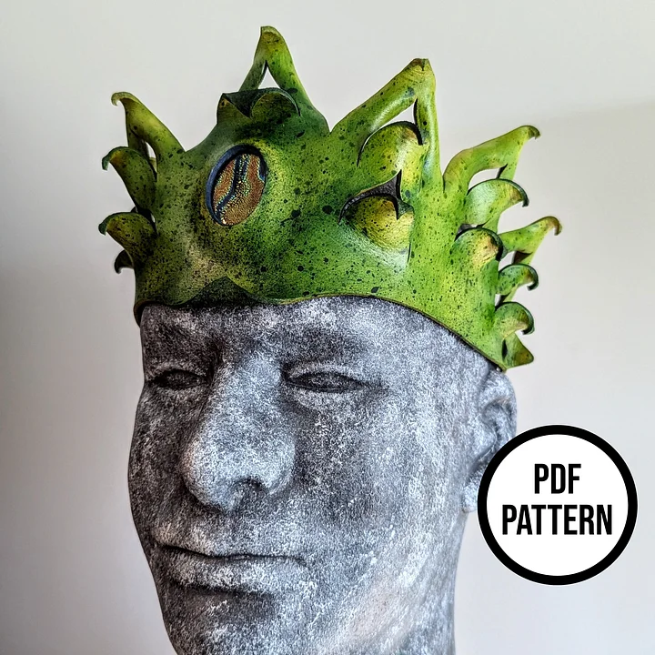 Flower Crown with Cabochon Inlay - PDF Pattern for Leather product image (2)