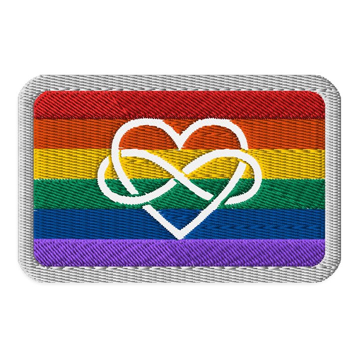 Rainbow Poly Infinity Heart Patch - Rectangle product image (1)