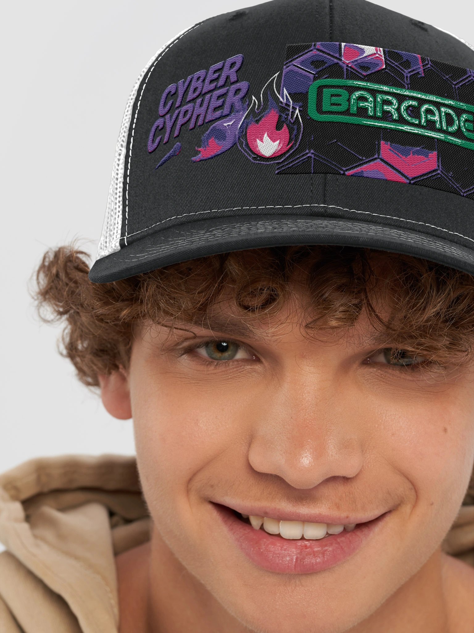 Cyber Cypher Barcade Trucker Hat product image (8)